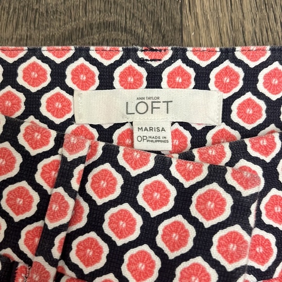 Coral and gray patterned pants from Loft, 0P - Picture 3 of 3